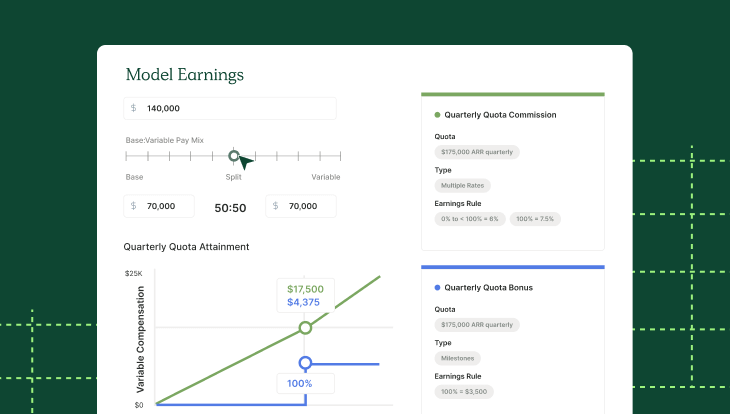 how to design a comp plan / image of compensation plan templates in QuotaPath