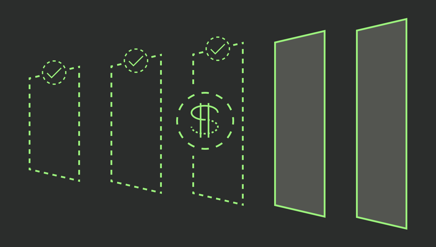 cash protection levers concept black background with lime green rectangles