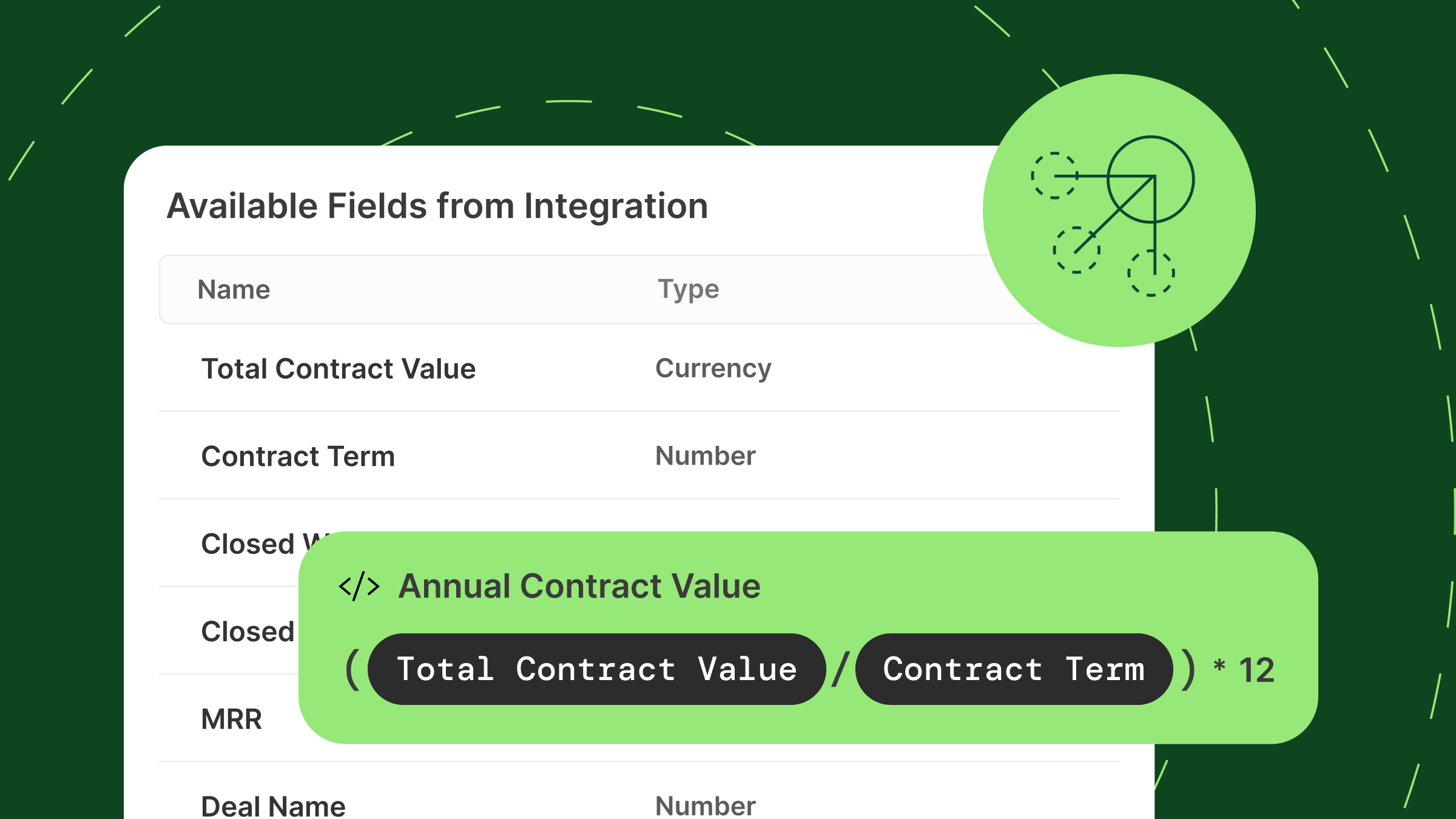 image of calculated fields in QuotaPath