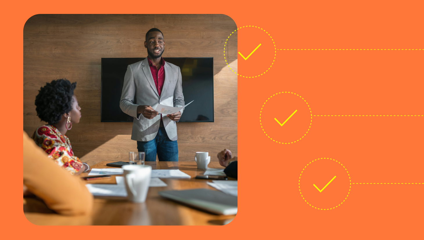 financial accountability - picture of man instructing small conference room of people