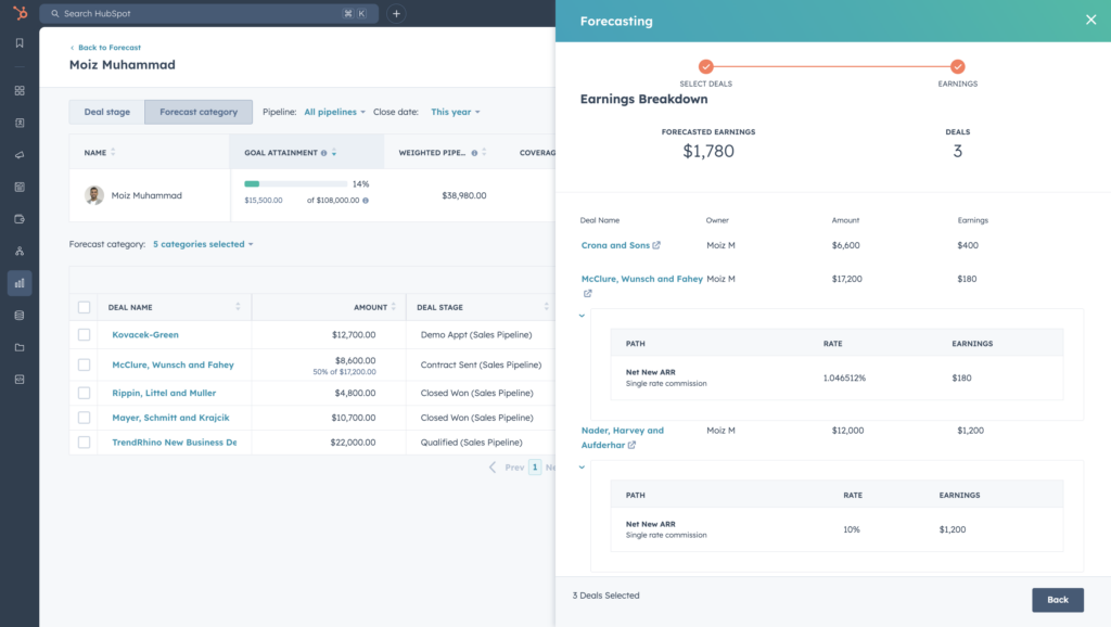 HubSpot commission software