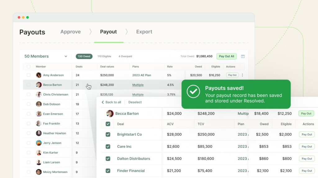 streamlined payouts - accounting for sales commission in quotapath