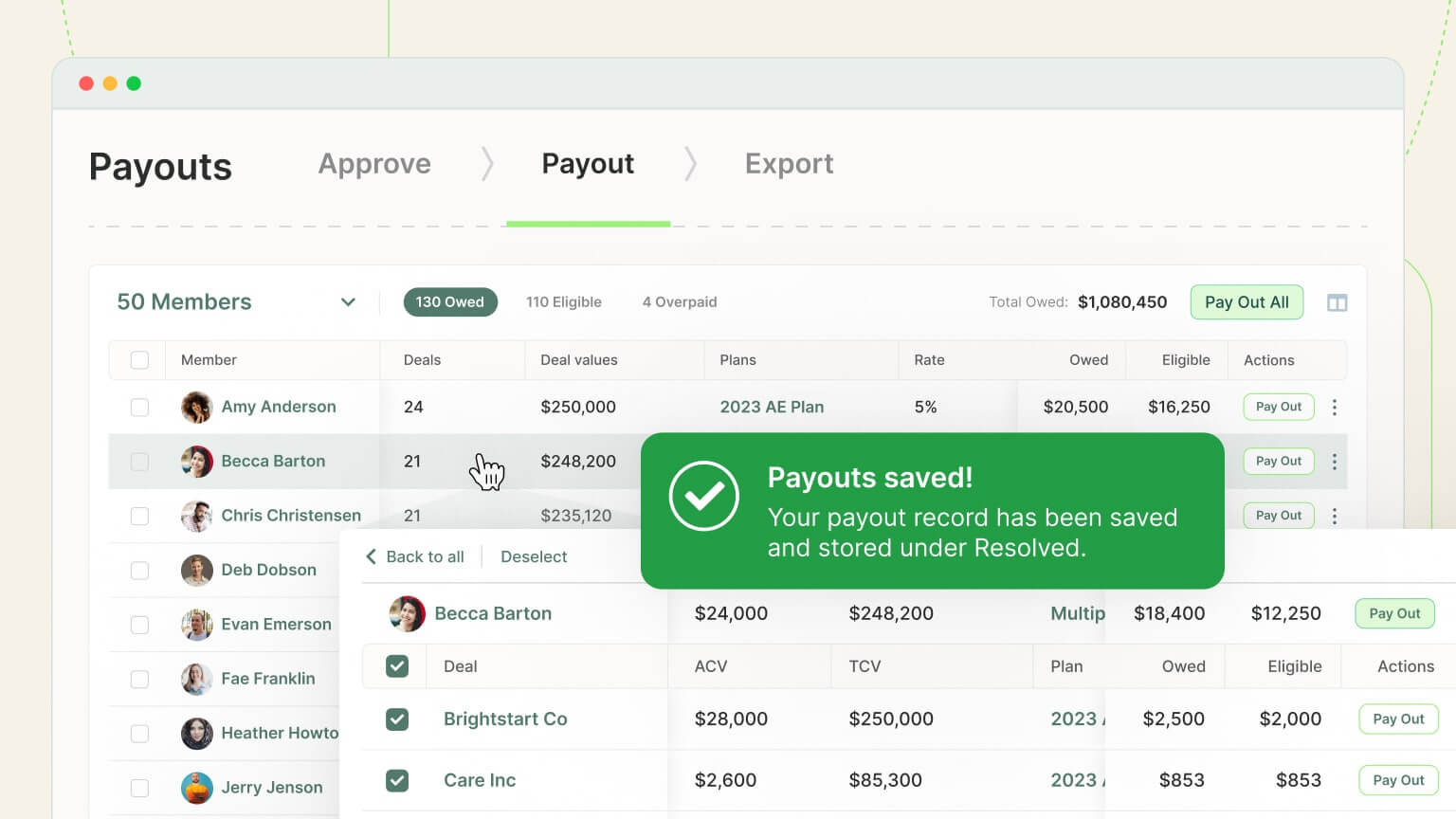 streamlined commission payouts