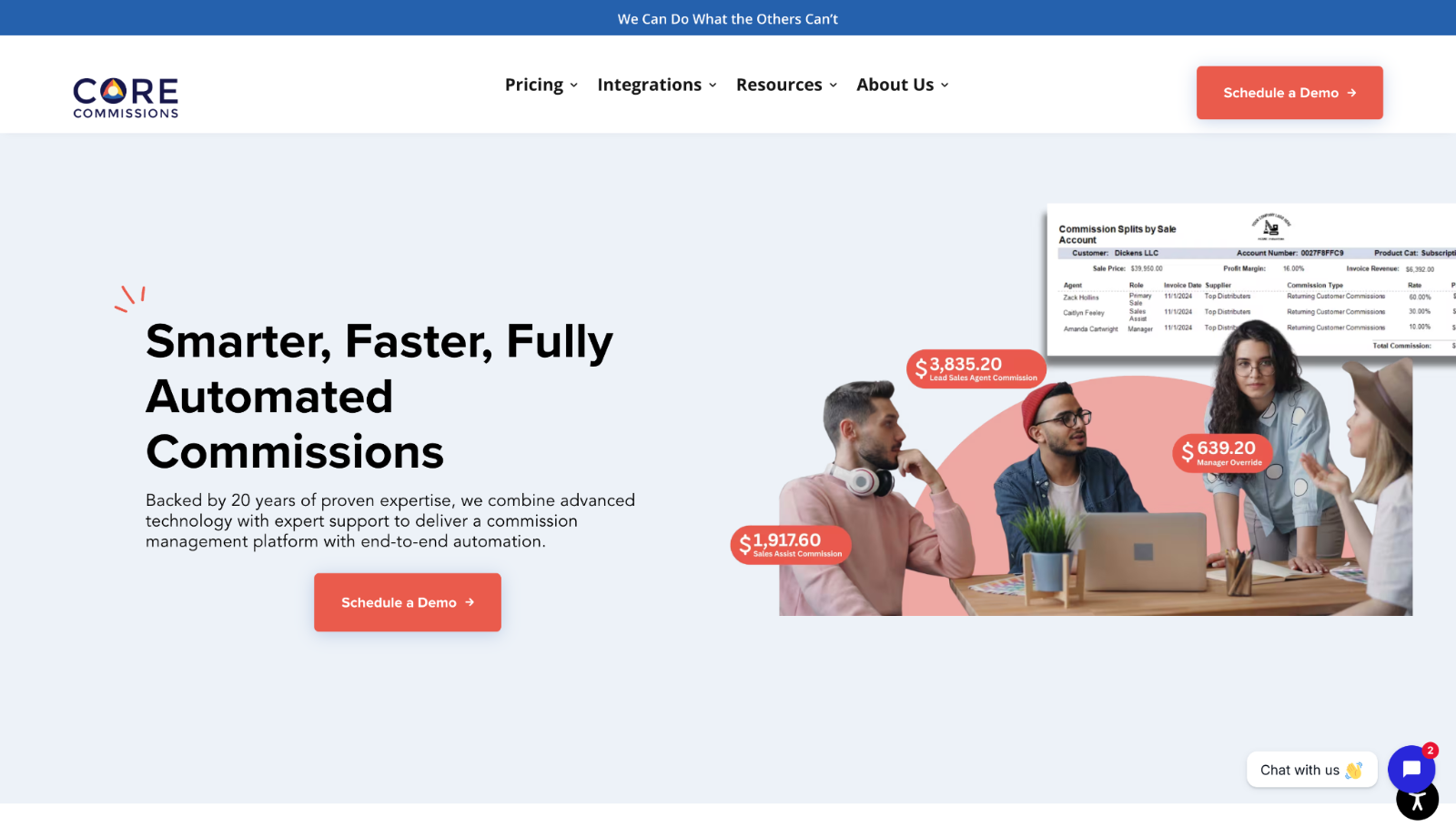 Core Commissions homepage